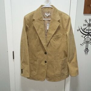 Nwt Loft Women's Tan Corduroy Pocket Blazer Size 14 Work Business Office Dress